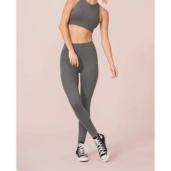 Girlfriend Collective Leggings High-Rise Compressive Gray XS - Picture 1 of 11